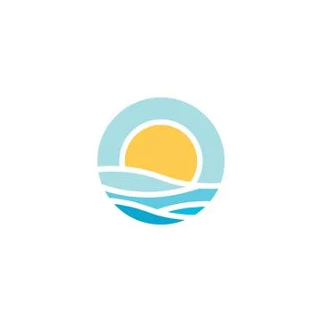 Sun wave logo Stock Illustration