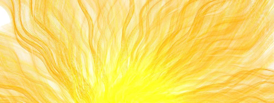 Sun Wavy Rays Solar Energy Stream Background. Warm Bright Light Futuristic Lines Stock Illustration