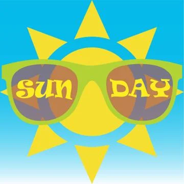 Sun wearing sunglasses Stock Illustration