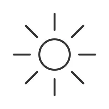 Sun weather icon in line design. Sun, weather, summer, light, bright, warm, heat Stock Illustration
