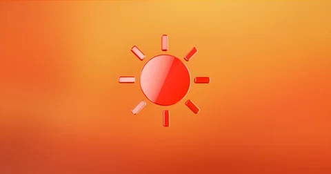 Sun Weather Red 3d Icon Stock Footage 75861110