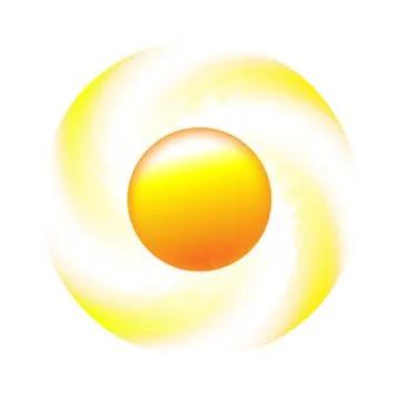 Sun whirlpool icon with rays out of crescents. Sign or logo design. Stock Illustration