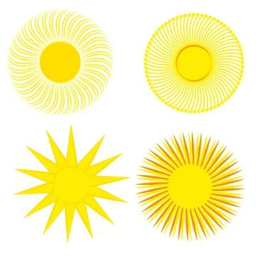 Sun on white background Stock Illustration