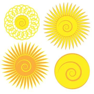 Sun on white background Stock Illustration