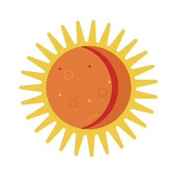 Sun on white background for use in clipart Stock Illustration