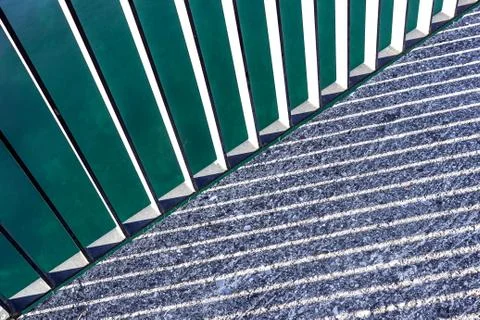 Sun White lines flow on black asphalt. The white lines against the black asphalt Stock Photos