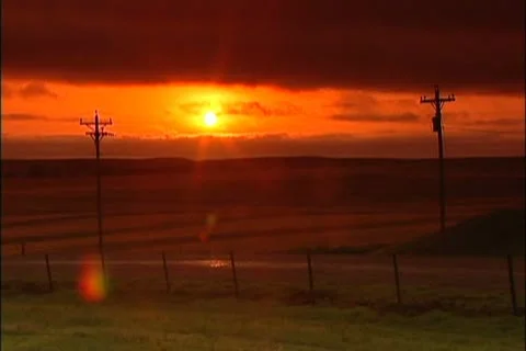 Sun wide telephone pole time lapse Stock Footage 11138484