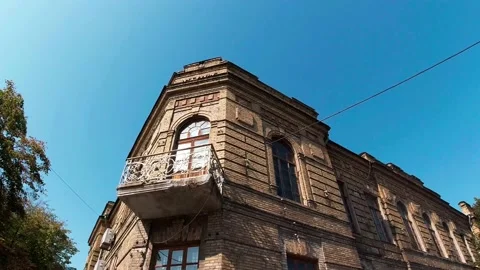 Sun in the window of an old building Stock Footage 166375805