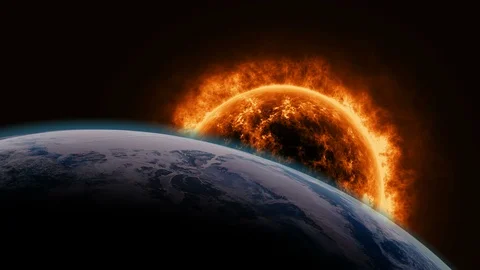 Sun with world. Video stock 88660486