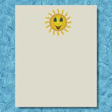 Sun writing paper marble texture background Stock Illustration