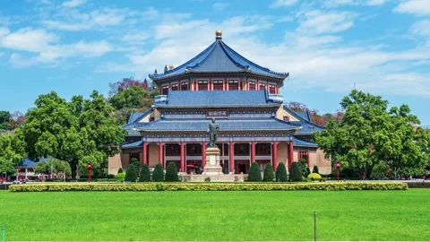 Sun Yat-sen Memorial Hall in Guangzhou, footage Video stock 345819734