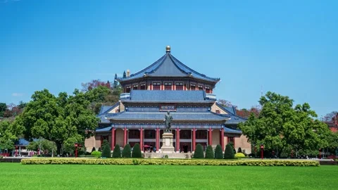 Sun Yat-sen Memorial Hall in Guangzhou, footage Stock Footage 345819838