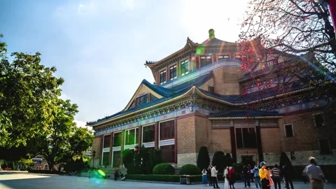 Sun Yat-sen Memorial Hall in Guangzhou, footage Vidéo 345819952