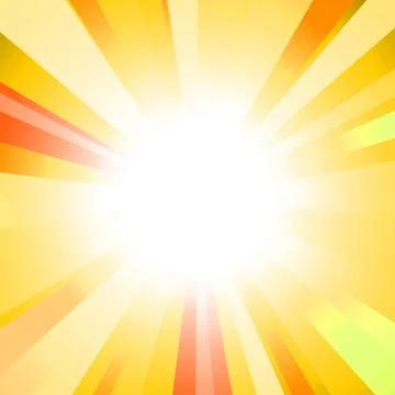 Sun on a yellow  background Stock Photos