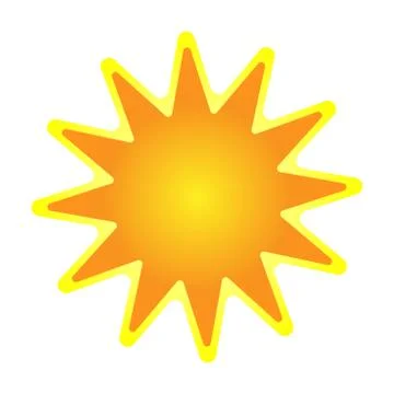 Sun with yellow rays Stock Illustration