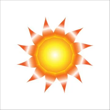 Sun with yellow rays Stock Illustration