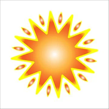Sun with yellow rays 스톡 일러스트