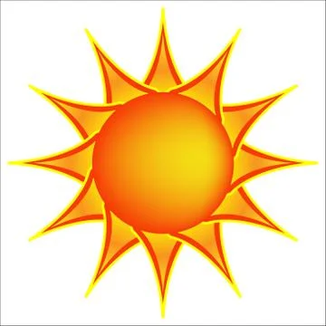 Sun with yellow rays Stockillustratie