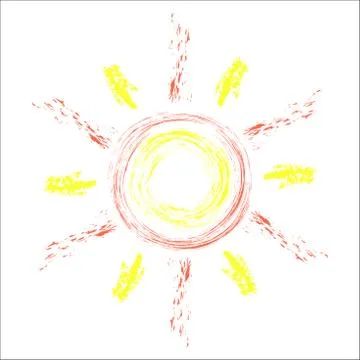 Sun with yellow rays Stockillustratie