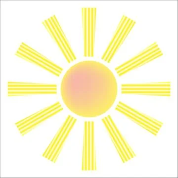 Sun with yellow rays Stockillustratie