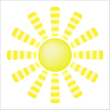 Sun with yellow rays Stockillustratie