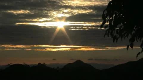 Sun in yellow sky Stock Footage 11347637