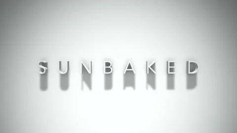 Sunbaked 3D title animation with shadows on a white background 動画素材 297799000