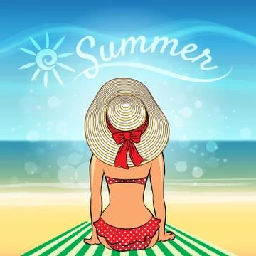 Sunbath Stock Illustration