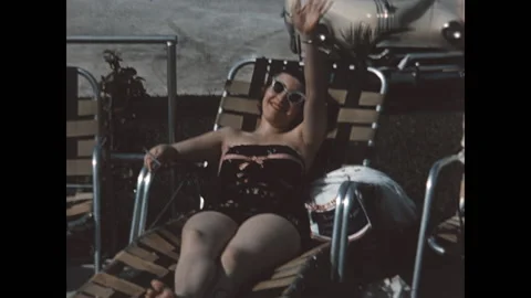 Sunbathing and Smiling 1955 Stock Footage 221000839