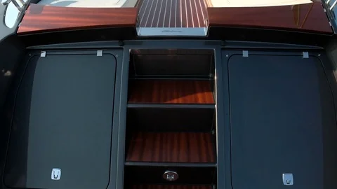 Sunbathing area at the stern of a boat Stock Footage 69822880