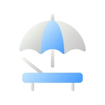 Sunbathing beach area flat gradient two-color ui icon Illustrazione stock