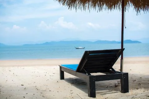 Sunbathing Bed on the beach Foto stock