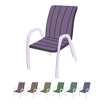 Sunbathing deck chair vector cartoon graphic Stock Illustration