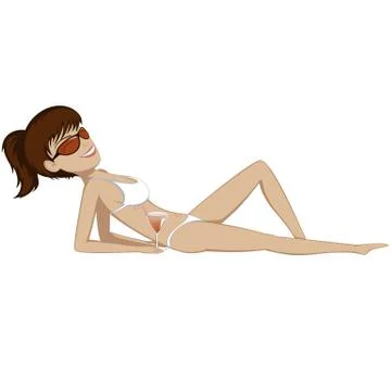 Sunbathing girl Stock Illustration