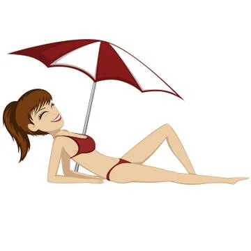 Sunbathing girl Stock Illustration