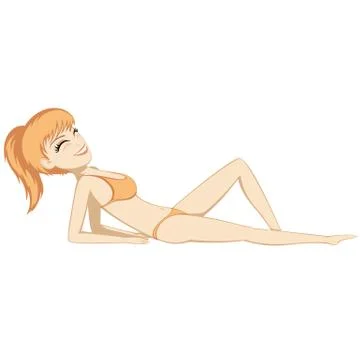Sunbathing girl Stock Illustration