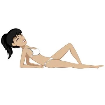 Sunbathing girl Stock Illustration