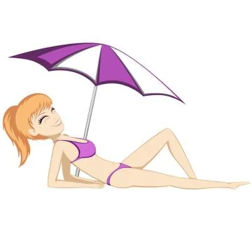 Sunbathing girl Stock Illustration
