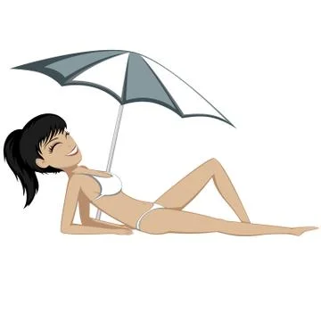 Sunbathing girl Stock Illustration