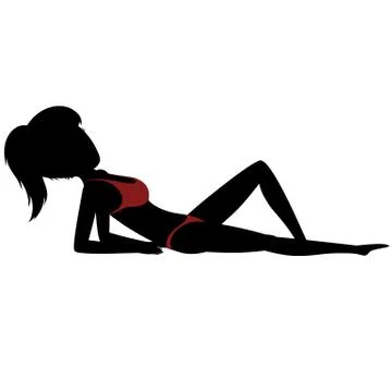 Sunbathing girl Stock Illustration