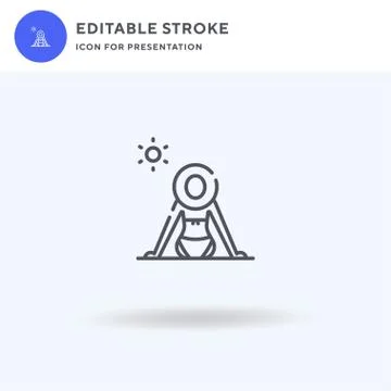 Sunbathing icon vector, filled flat sign, solid pictogram isolated on white Stockillustratie