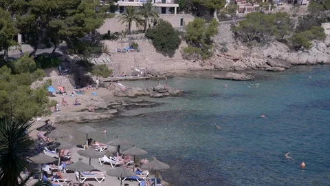 Sunbathing on Mediterranean Stock Footage 98570888