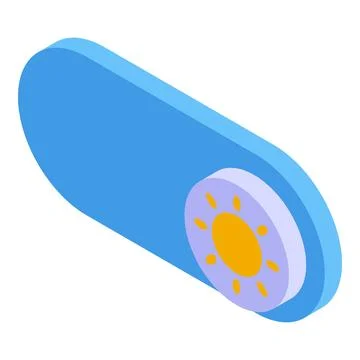 Sunbathing mode toggle button showing summertime relaxation Illustrazione stock