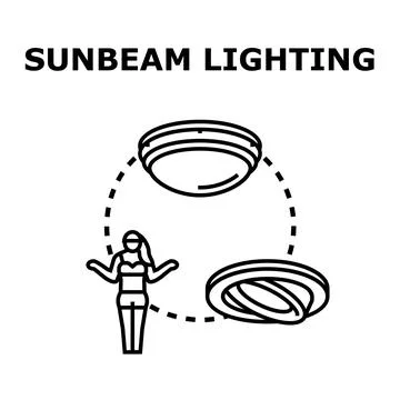 Sunbeam artificial lighting for tanning salon concept Stock Illustration