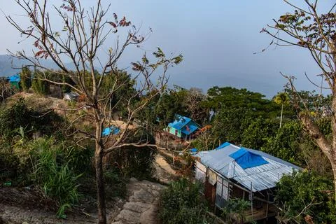 Sunbeam breaking through Sajek cloud cover Stock Photos