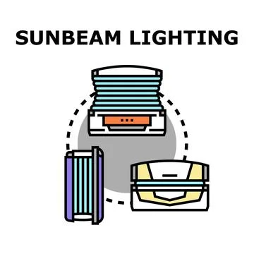 Sunbeam lighting equipment and daylight simulation concept Stock Illustration
