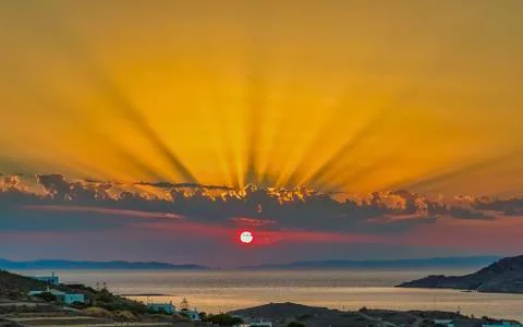Sunbeam Orange Sunset. Foto stock