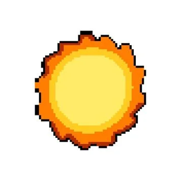 Sunbeam sun pixel art vector illustration Stock Illustration