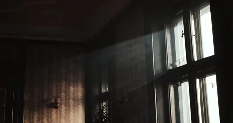 Sunbeam from the window in the room 4k slow motion Stock-Footage 147276014