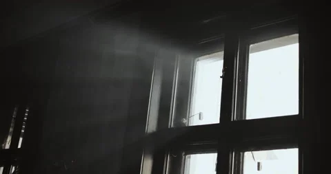 Sunbeam from the window in the room 4k slow motion Stock Footage 147276206